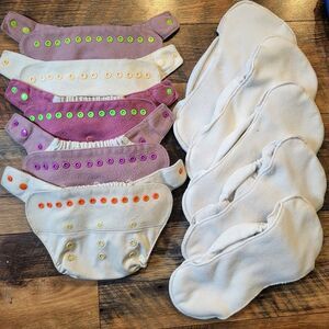 Grovia Hybrid Lot of 5 Shells and Soakers AI2 Cloth Diaper Covers Lilac Yellow